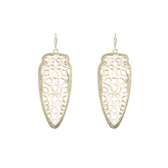 Kendra Scott Sadie Spear Earrings Gold Filigree - Picture 2 of 2